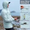 imageKastKing Baxter Pass UPF 50 Long Sleeve Shirt with Hood  Breathable QuickDry 4Way Stretch Multi Design for OutdoorsLight Blue
