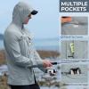 imageKastKing Baxter Pass UPF 50 Long Sleeve Shirt with Hood  Breathable QuickDry 4Way Stretch Multi Design for OutdoorsWeathervane Grey
