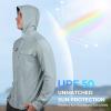 imageKastKing Baxter Pass UPF 50 Long Sleeve Shirt with Hood  Breathable QuickDry 4Way Stretch Multi Design for OutdoorsWeathervane Grey