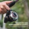 imageKastKing Brutus Fishing Rod and Reel Combo Spinning ampamp SpinCast Combo Custom Tackle Kit PreSpooled Line Brute Tuff 2Pc Blanks Stainless Steel Guide EVA Handles Custom Graphite Reel SeatSpin 66 Mh 3000 Reel Tackle Kit