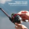 imageKastKing Brutus Fishing Rod and Reel Combo Spinning ampamp SpinCast Combo Custom Tackle Kit PreSpooled Line Brute Tuff 2Pc Blanks Stainless Steel Guide EVA Handles Custom Graphite Reel SeatSpin Cast 56 M  30 Reel  Tackle Kit