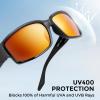 imageKastKing Skidaway Polarized Sport Sunglasses for Men and WomenIdeal for Driving Fishing Cycling and RunningUV ProtectionColor Frame Gloss Black  Lens Amber Base  Scarlet Mirror
