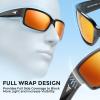 imageKastKing Skidaway Polarized Sport Sunglasses for Men and WomenIdeal for Driving Fishing Cycling and RunningUV ProtectionColor Frame Gloss Black  Lens Amber Base  Scarlet Mirror
