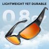 imageKastKing Skidaway Polarized Sport Sunglasses for Men and WomenIdeal for Driving Fishing Cycling and RunningUV ProtectionColor Frame Gloss Black  Lens Amber Base  Scarlet Mirror