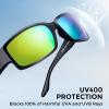imageKastKing Skidaway Polarized Sport Sunglasses for Men and WomenIdeal for Driving Fishing Cycling and RunningUV ProtectionColor Frame Gloss Black  Lens Brown Base  Chartreuse Mirror