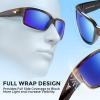 imageKastKing Skidaway Polarized Sport Sunglasses for Men and WomenIdeal for Driving Fishing Cycling and RunningUV ProtectionColor Frame Gloss Tal Brown  Lens Smoke  Ocean Mirror