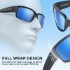 imageKastKing Skidaway Polarized Sport Sunglasses for Men and WomenIdeal for Driving Fishing Cycling and RunningUV ProtectionColor Frame Matte Blackout  Lens Smoke Base  Ice Mirror