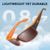 imageKastKing Skidaway Polarized Sport Sunglasses for Men and WomenIdeal for Driving Fishing Cycling and RunningUV ProtectionColor Frame Matte Orange Blackout  Lens Copper Base  White Steel Mirror