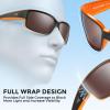imageKastKing Skidaway Polarized Sport Sunglasses for Men and WomenIdeal for Driving Fishing Cycling and RunningUV ProtectionColor Frame Matte Orange Blackout  Lens Copper Base  White Steel Mirror
