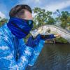 imageKastKing Sol Armis Sun Gloves UPF50 Fishing Gloves UV Protection Sun Protection for Outdoor Kayaking RowingE Blue Patriot