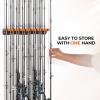 imageKastKing V15 Vertical Fishing Rod Holder  Wall Mounted Fishing Rod Rack Store 15 Rods or Fishing Rod Combos in 1725 Inches Great Fishing Pole Holder and RackB 1 Pack  Black Upgraded Heavy Rod Combo  Store 15 Rods