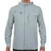 imageKastKing Baxter Pass UPF 50 Long Sleeve Shirt with Hood  Breathable QuickDry 4Way Stretch Multi Design for OutdoorsWeathervane Grey