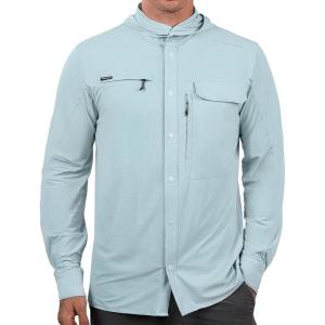 imageKastKing Baxter Pass UPF 50 Long Sleeve Shirt with Hood  Breathable QuickDry 4Way Stretch Multi Design for OutdoorsLight Blue