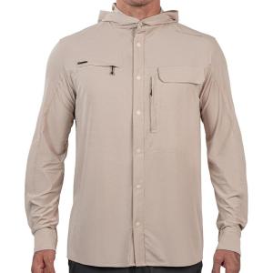 imageKastKing Baxter Pass UPF 50 Long Sleeve Shirt with Hood  Breathable QuickDry 4Way Stretch Multi Design for OutdoorsMushroom Brown