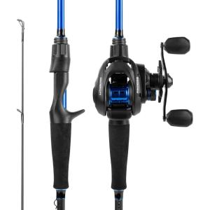 imageKastKing Centron Fishing Rod and Reel Combo Spinning ampamp Baitcasting Combos IM6 Graphite 2Pc Blanks Stainless Steel Guides with Ceramic Rings Contoured EVA Handles ampamp Fighting ButtCast66 M  Right Handed new