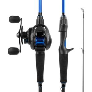 imageKastKing Centron Fishing Rod and Reel Combo Spinning ampamp Baitcasting Combos IM6 Graphite 2Pc Blanks Stainless Steel Guides with Ceramic Rings Contoured EVA Handles ampamp Fighting ButtCast66 M  Left Handed new