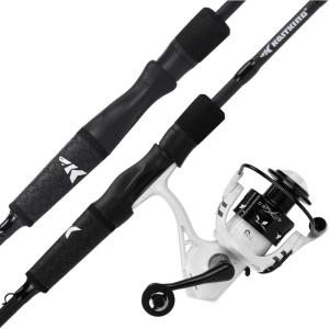 imageKastKing Crixus Fishing Rod and Reel Combo High Performance Spinning ampamp Baitcaster Combo IM6 Graphite 2Pc Blanks Zirconium Oxide Rings SuperPolymer Handle Lightweight Reel with Aluminum SpoolA Spin66 Medium2pcs 3000 Reel