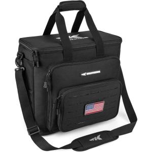 imageKastKing Fishing Tackle Bags  Saltwater ampamp Freshwater Fishing Bags  Water Resistant Padded Shoulder Strap  Gear StorageBlackLarge