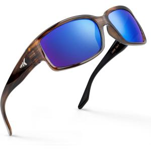 imageKastKing Skidaway Polarized Sport Sunglasses for Men and WomenIdeal for Driving Fishing Cycling and RunningUV ProtectionColor Frame Gloss Tal Brown  Lens Smoke  Ocean Mirror