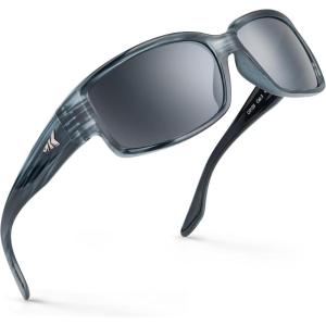 imageKastKing Skidaway Polarized Sport Sunglasses for Men and WomenIdeal for Driving Fishing Cycling and RunningUV ProtectionColor Frame Gloss Tal Gray  Lens Smoke  Flash Mirror