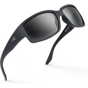 imageKastKing Skidaway Polarized Sport Sunglasses for Men and WomenIdeal for Driving Fishing Cycling and RunningUV ProtectionColor Frame Matte Black  Lens Smoke