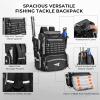 imageKastKing Bait Boss Fishing Tackle Backpack with Rod Holders4 Tackle BoxesRain Cover4543L Large Storage for Fishing GearA Black
