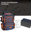 imageKastKing Bait Boss Fishing Tackle Backpack with Rod Holders4 Tackle BoxesRain Cover4543L Large Storage for Fishing GearB Orange