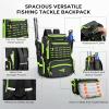 imageKastKing Bait Boss Fishing Tackle Backpack with Rod Holders4 Tackle BoxesRain Cover4543L Large Storage for Fishing GearC Grass Green