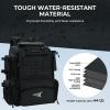imageKastKing Bait Boss Fishing Tackle Backpack with Rod Holders4 Tackle BoxesRain Cover4543L Large Storage for Fishing GearE Black Aluminum Back Support System