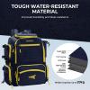 imageKastKing Bait Boss Fishing Tackle Backpack with Rod Holders4 Tackle BoxesRain Cover4543L Large Storage for Fishing GearG Blue Aluminum Back Support System