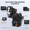 imageKastKing BaitSpace 50L Fishing Tackle Backpack with Removable Bait Binder2 Rod Holders Storage Fishing Gear and EquipmentG Black With 4 3600 Tackle Boxes