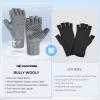 imageKastKing Bully Wooly Fingerless Wool Fishing Gloves Cold Weather Warm Glove for Ice Fishing Winter Gloves for Women ampamp MenGray