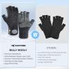 imageKastKing Bully Wooly Fingerless Wool Fishing Gloves Cold Weather Warm Glove for Ice Fishing Winter Gloves for Women ampamp MenHeather Black