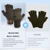 imageKastKing Bully Wooly Fingerless Wool Fishing Gloves Cold Weather Warm Glove for Ice Fishing Winter Gloves for Women ampamp MenOlive Green