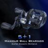 imageKastKing Centron Lite Baitcasting Fishing Reel  Lightweight Glass Fiber Infused Nylon Frame  76 OZ  5  1 AntiReverse Ball Bearings 711 HighSpeed Gear Ratio Fishing Reel with Compact DesignBBlackLeft711