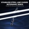 imageKastKing Centron Lite Fishing Rod and Reel Combo IM6 Graphite 2Pc Blanks Stainless Steel Guides with Ceramic Rings Contoured EVA Handles ampamp Fighting Butt Split or Full Rear Handle Design 13 ModelsSpin66 Medium Light2000 Reel2pcs