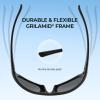 imageKastKing Dugan Polarized Sport Sunglasses for Men and Women Ideal for Driving Fishing Cycling Running UV ProtectionFrame Matte BlackLens Smoke  Cobalt  Blue Mirror