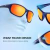 imageKastKing Dugan Polarized Sport Sunglasses for Men and Women Ideal for Driving Fishing Cycling Running UV ProtectionFrameblueLenscopper  Orange Mirror