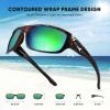 imageKastKing Ellijay Bifocal Polarized Sunglasses BiFocal x15 x20 x25 Magnifications Wrap Sport Reader SunglassesGloss Demi Frame  Brown  Chartreuse Mirror