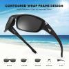 imageKastKing Ellijay Bifocal Polarized Sunglasses BiFocal x15 x20 x25 Magnifications Wrap Sport Reader SunglassesMatte Black Frame  Smoke Lens