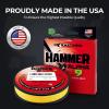 imageKastKing Hammer Alpha 9 UHMWPE Braided Fishing Line  Made in The USA Strong and Smooth Round 9Carrier Colorfast Braided Fishing Line Perfect for Most Fishing Reel and Finesse ApplicationsYELLOW