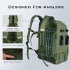imageKastKing KarryAll Fishing Tackle Backpack with Rod Holder 4 Tackle Boxes4026L Tackle Bag Storage Fishing Gear and EquipmentC Large 40 L  Green