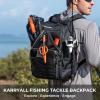 imageKastKing KarryAll Fishing Tackle Backpack with Rod Holder 4 Tackle Boxes4026L Tackle Bag Storage Fishing Gear and EquipmentD Medium 26 L  Black