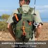 imageKastKing KarryAll Fishing Tackle Backpack with Rod Holder 4 Tackle Boxes4026L Tackle Bag Storage Fishing Gear and EquipmentF Medium 26 L  Green