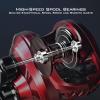 imageKastKing MegaJaws Baitcasting Fishing Reel New AutoMag Dual Braking System Baitcaster Fishing Reel Only 67oz 1764 LBs Carbon Fiber Drag 111 Shielded BB High Speed 541 to 911 Gear RatiosBRight HandedPredator Red911