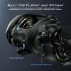 imageKastKing MegaJaws Elite Baitcasting Reels Patented AMB System Eliminating Backlashes Flipping Switch Function 64oz Aluminum Frame Fishing Reel with Carbon Fiber Side CoversBRightDark Galaxy721Flipping Switch