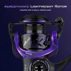 imageKastKing MegaJaws Elite Spinning Fishing Reel  621521 Gear Ratio Fishing Reel 395Lbs Max Drag Ultra Lightweight ampamp Powerful 101 Stainless BB for SaltwaterFreshwater Aerodynamic Reel RotorBPurpleMegaJaws EliteAluminum Alloy