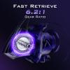 imageKastKing MegaJaws Elite Spinning Fishing Reel  621521 Gear Ratio Fishing Reel 395Lbs Max Drag Ultra Lightweight ampamp Powerful 101 Stainless BB for SaltwaterFreshwater Aerodynamic Reel RotorBPurpleMegaJaws EliteAluminum Alloy
