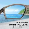 imageKastKing Osage Polarized Sport Sunglasses for Men and Women Ideal for Driving Fishing Cycling Running UV ProtectionFrame Gray Lens Brown