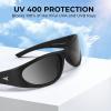 imageKastKing Raccoon Polarized Sport Sunglasses for Men and Women Wide Temple Wrap Ideal for Driving Fishing Cycling RunningAmatte Black Frame  Smoke Mirror